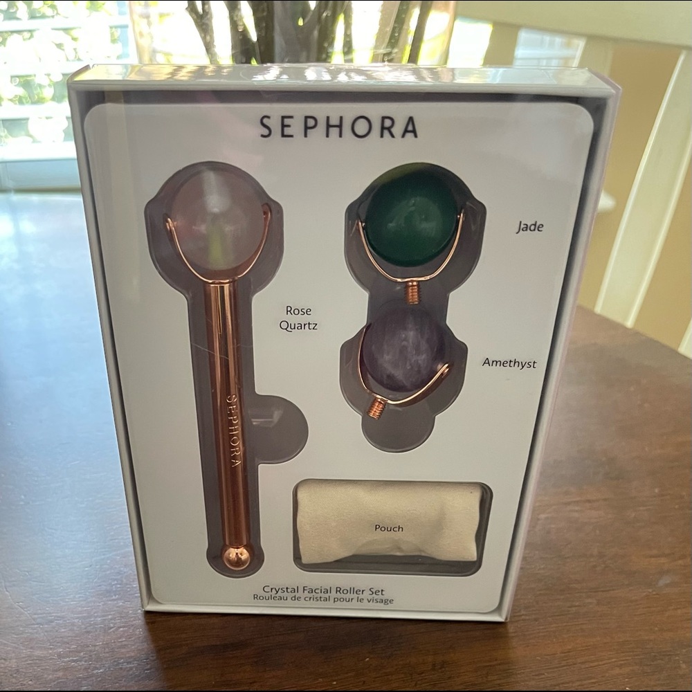 Sephora Crystal Facial Roller Set and Makeup Bag